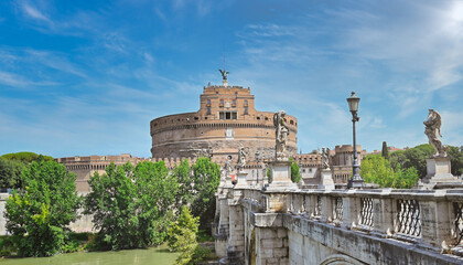 Fototapeta na wymiar View of Castel Sant'Angelo