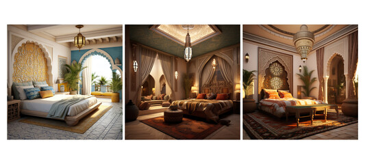 vibrant moroccan guest room interior design