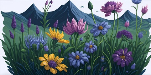 Spring flowers. AI generated illustration