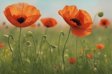 Spring flowers. AI generated illustration