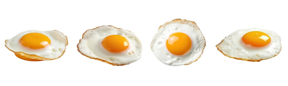 Set of Sunny side up egg illustration , Fried Egg isolated transparent background, PNG.