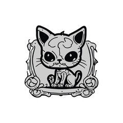 cat vector Halloween  symbol cartoon icon logo design