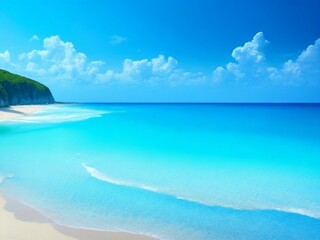 Obraz premium Beautiful Blue Beach and Summer Lovely Sea