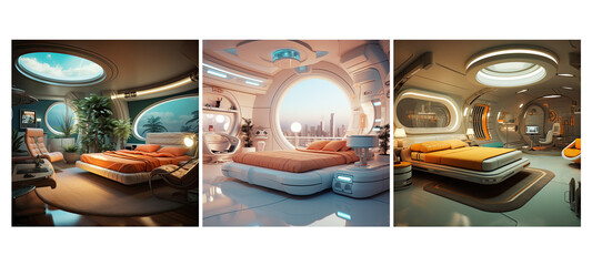 bathroom retro futurism bedroom interior design