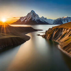 lake and mountains