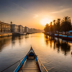 Fototapeta premium sunset on the river