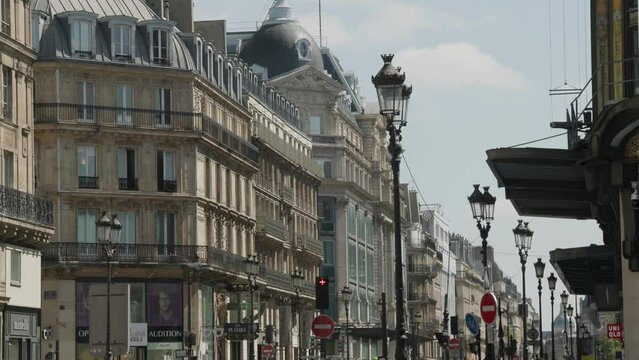 Rue de Rivoli shopping street in Paris city center