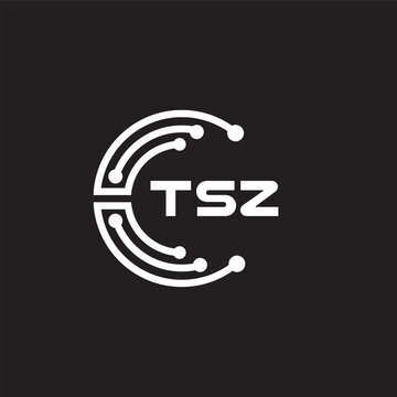TSZ letter technology logo design on black background. TSZ creative initials letter IT logo concept. TSZ setting shape design
