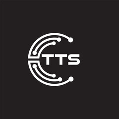TTS letter technology logo design on black background. TTS creative initials letter IT logo concept. TTS setting shape design
