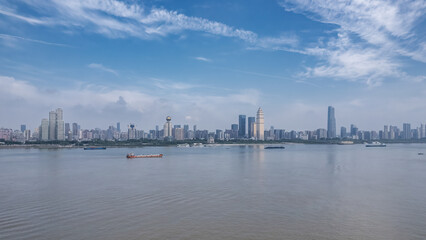 Fototapeta premium Aerial photography in Wuhan Urban Architectural Skyrim Panorama