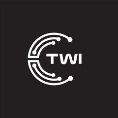 TWI letter technology logo design on black background. TWI creative initials letter IT logo concept. TWI setting shape design
