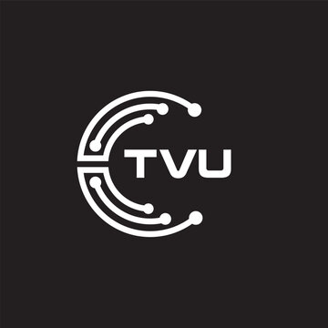 TVU letter technology logo design on black background. TVU creative initials letter IT logo concept. TVU setting shape design
