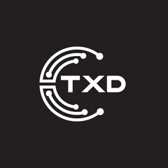 TXD letter technology logo design on black background. TXD creative initials letter IT logo concept. TXD setting shape design
