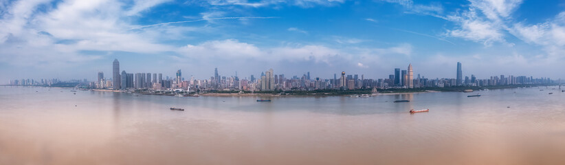 Fototapeta na wymiar Aerial photography in Wuhan Urban Architectural Skyrim Panorama