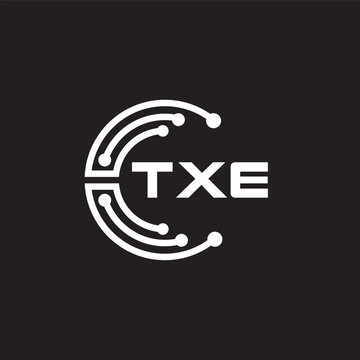 TXE letter technology logo design on black background. TXE creative initials letter IT logo concept. TXE setting shape design
