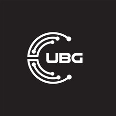 UBGletter technology logo design on black background. UBGcreative initials letter IT logo concept. UBGsetting shape design
