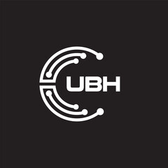 UBHletter technology logo design on black background. UBHcreative initials letter IT logo concept. UBHsetting shape design
