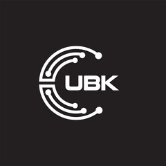 UBKletter technology logo design on black background. UBKcreative initials letter IT logo concept. UBKsetting shape design
