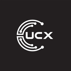 UCX letter technology logo design on black background. UCX creative initials letter IT logo concept. UCX setting shape design
