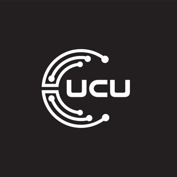 UCU letter technology logo design on black background. UCU creative initials letter IT logo concept. UCU setting shape design
