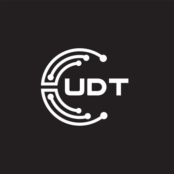 UDT letter technology logo design on black background. UDT creative initials letter IT logo concept. UDT setting shape design
