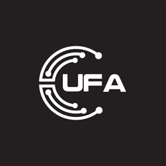 UFAletter technology logo design on black background. UFAcreative initials letter IT logo concept. UFAsetting shape design
