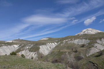 Chalk hills in Ulyanovsk region, Russia