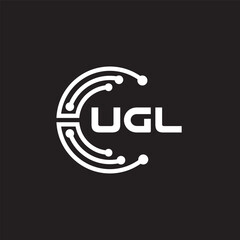 UGlletter technology logo design on black background. UGlcreative initials letter IT logo concept. UGlsetting shape design
