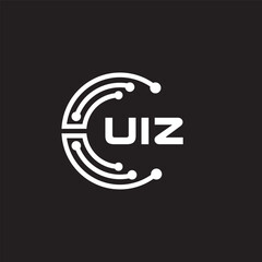 UIZletter technology logo design on black background. UIZcreative initials letter IT logo concept. UIZsetting shape design
