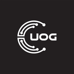 UOGletter technology logo design on black background. UOGcreative initials letter IT logo concept. UOGsetting shape design
