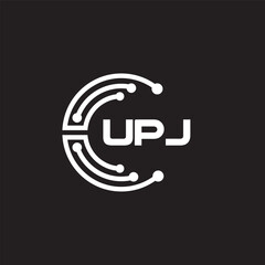 UPjletter technology logo design on black background. UPjcreative initials letter IT logo concept. UPjsetting shape design
