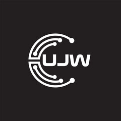 UJWletter technology logo design on black background. UJWcreative initials letter IT logo concept. UJWsetting shape design
