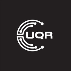 UQRletter technology logo design on black background. UQRcreative initials letter IT logo concept. UQRsetting shape design
