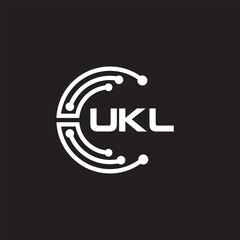 UKLletter technology logo design on black background. UKLcreative initials letter IT logo concept. UKLsetting shape design
