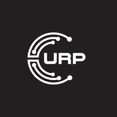 URPletter technology logo design on black background. URPcreative initials letter IT logo concept. URPsetting shape design
