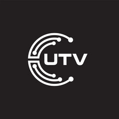 UTVletter technology logo design on black background. UTVcreative initials letter IT logo concept. UTVsetting shape design
