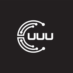 UUUletter technology logo design on black background. UUUcreative initials letter IT logo concept. UUUsetting shape design
