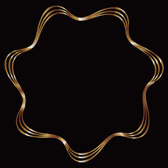 高級感のある抽象的なフレーム　ゴールド