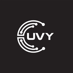 UVYletter technology logo design on black background. UVYcreative initials letter IT logo concept. UVYsetting shape design

