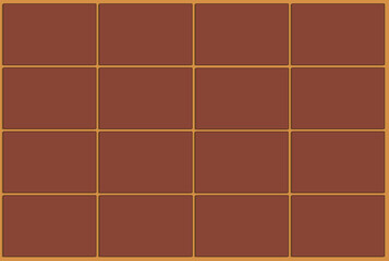 Fototapeta na wymiar Imitation of a red brick wall. Brick background. Brown bricks on the background of an orange wall. Wallpaper. Pattern of rectangles