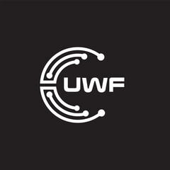 UWFletter technology logo design on black background. UWFcreative initials letter IT logo concept. UWFsetting shape design
