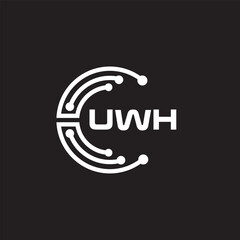 UWHletter technology logo design on black background. UWHcreative initials letter IT logo concept. UWHsetting shape design
