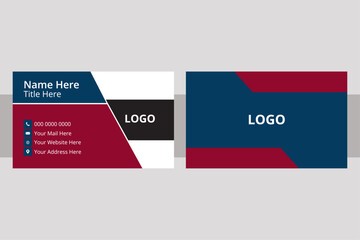 Business card design template, clean professional business card template, visiting card. Flat design vector abstract creative - Vector. Double sided business card template modern and clean style.