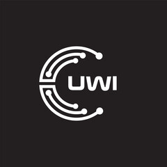 UWIletter technology logo design on black background. UWIcreative initials letter IT logo concept. UWIsetting shape design
