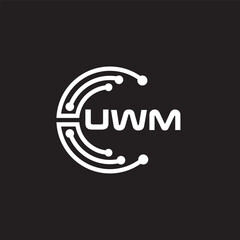 UWMletter technology logo design on black background. UWMcreative initials letter IT logo concept. UWMsetting shape design
