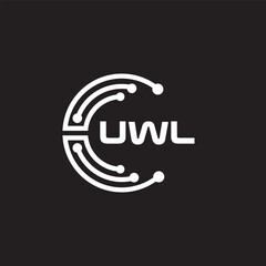 UWLletter technology logo design on black background. UWLcreative initials letter IT logo concept. UWLsetting shape design
