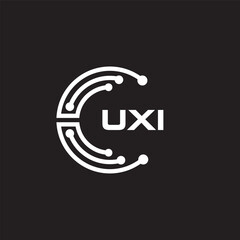 UXIletter technology logo design on black background. UXIcreative initials letter IT logo concept. UXIsetting shape design
