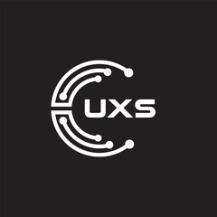 UXSletter technology logo design on black background. UXScreative initials letter IT logo concept. UXSsetting shape design
