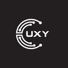 UXYletter technology logo design on black background. UXYcreative initials letter IT logo concept. UXYsetting shape design
