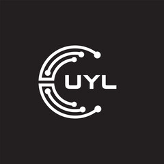 UYLletter technology logo design on black background. UYLcreative initials letter IT logo concept. UYLsetting shape design
